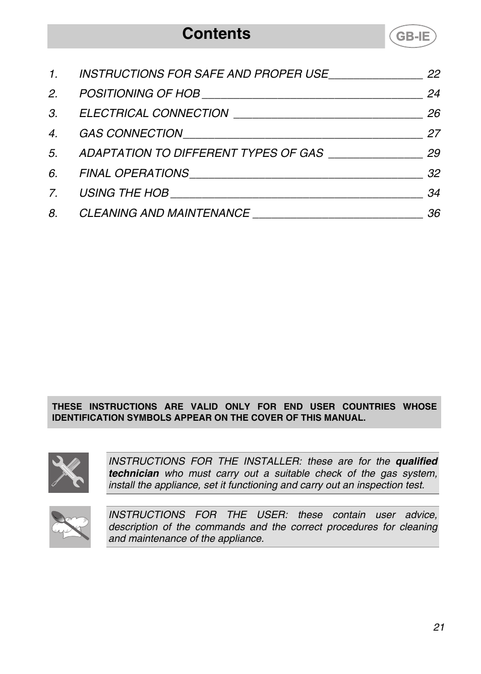 Smeg Genuine Apell Gas Hob AP704S3 User Manual | 16 pages
