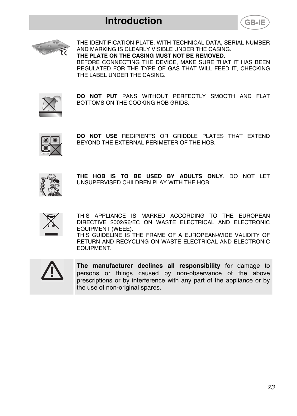 Introduction | Smeg Genuine Apell Gas Hob AP704S3 User Manual | Page 3 / 16
