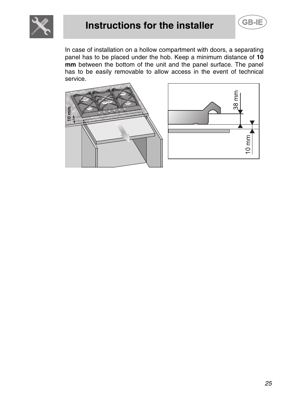 Instructions for the installer | Smeg Genuine Apell Gas Hob AP704S3 User Manual | Page 5 / 16