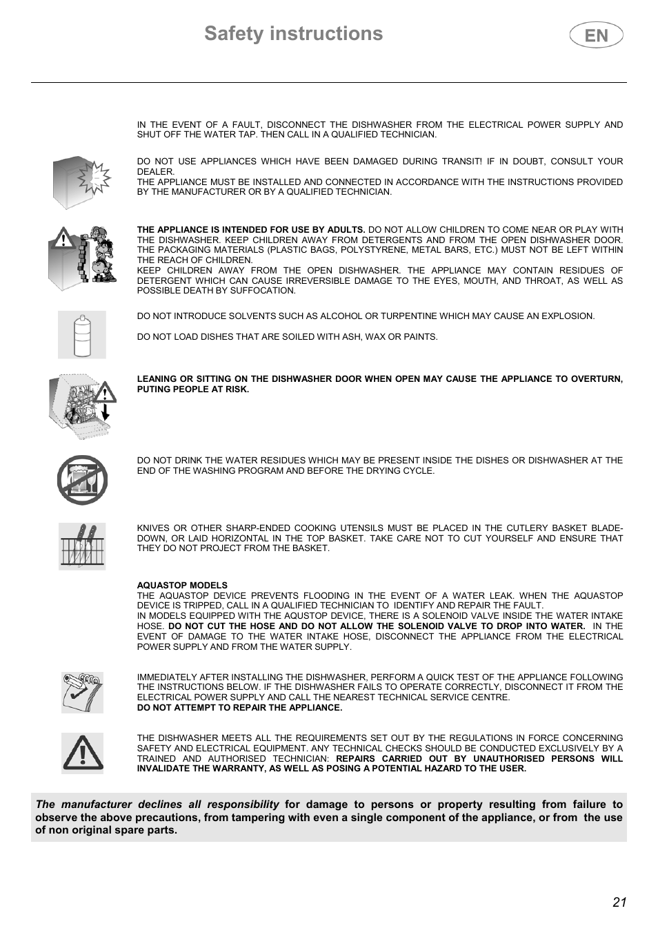 Safety instructions | Smeg ST1107 User Manual | Page 14 / 28