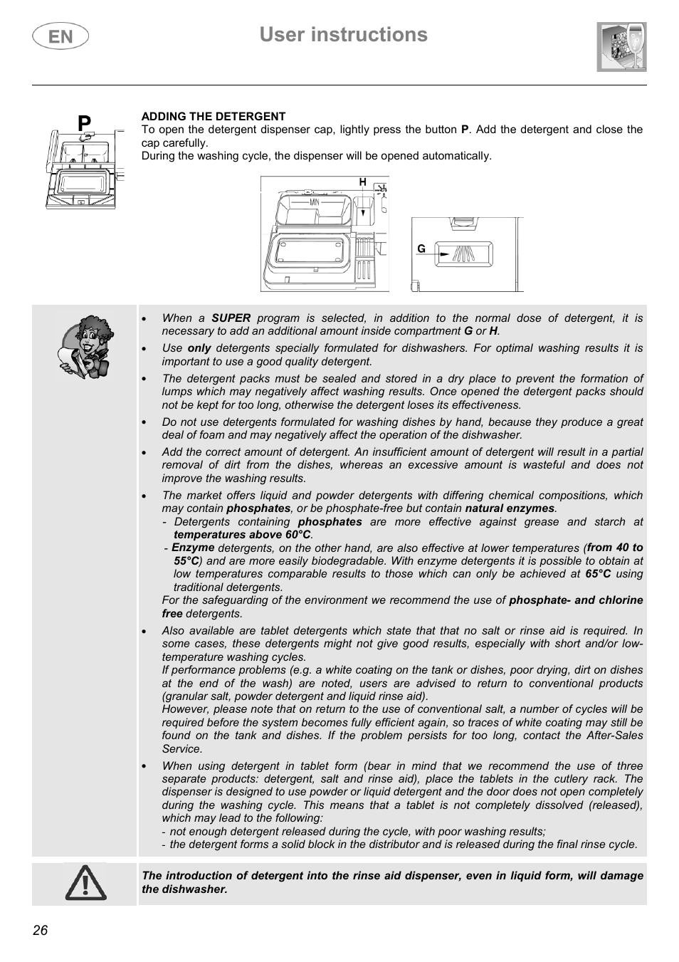 User instructions | Smeg ST1107 User Manual | Page 19 / 28