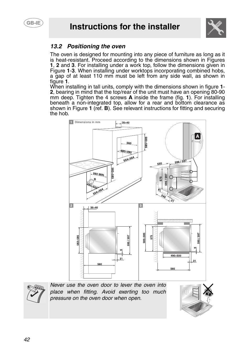 2 positioning the oven, Instructions for the installer | Smeg SC321N User Manual | Page 20 / 20