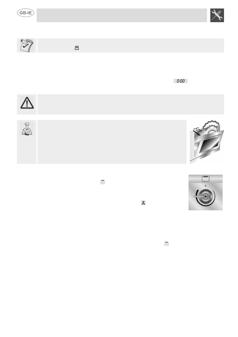 Warnings and general advice, Use of the electric grill, Operation of the grill + rotisserie | Use of the oven, Instructions for the installer, 1 warnings and general advice, 2 use of the electric grill | Smeg SSA91MFP1 User Manual | Page 16 / 24