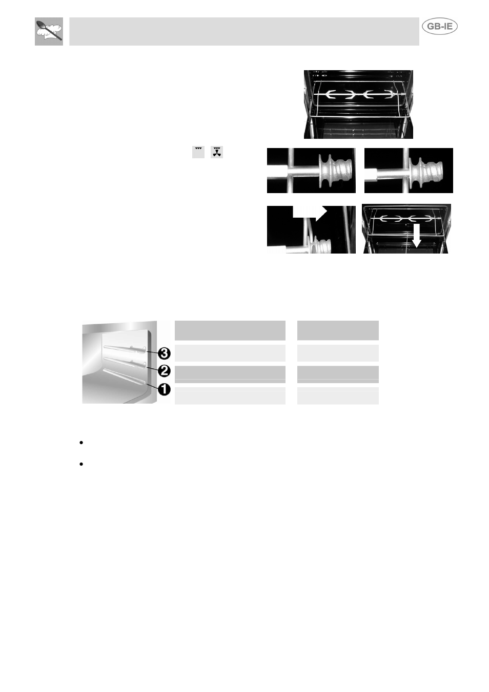 Using the rotisserie in cookers with maxi oven, Instructions for the user, 2 using the rotisserie in cookers with maxi oven | Smeg SSA91MFP1 User Manual | Page 17 / 24