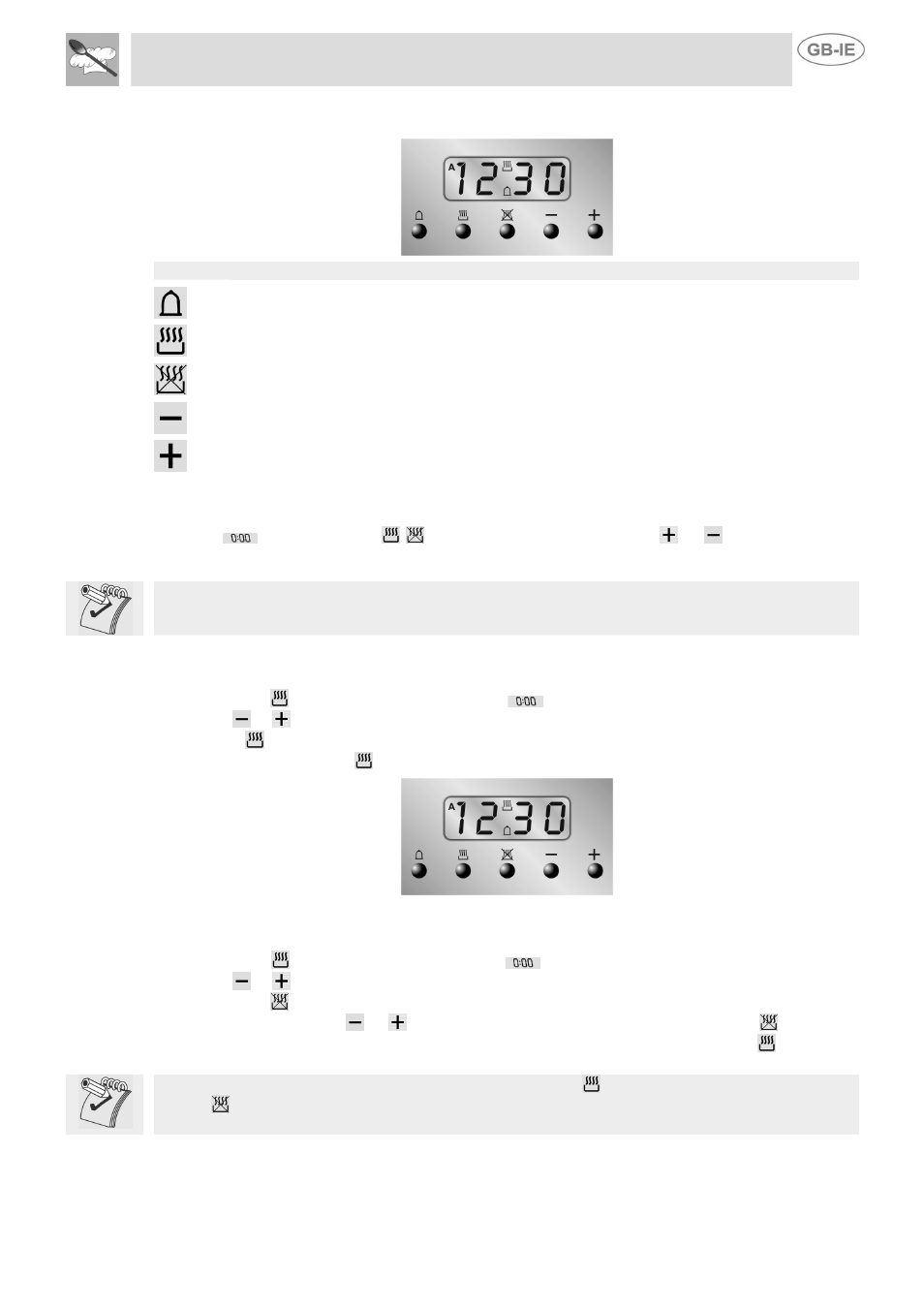 Electronic programmer (only on equipped models), Clock adjustment, Semiautomatic cooking | Automatic cooking, Instructions for the user, 1 clock adjustment, 2 semiautomatic cooking, 3 automatic cooking | Smeg SSA91MFP1 User Manual | Page 19 / 24