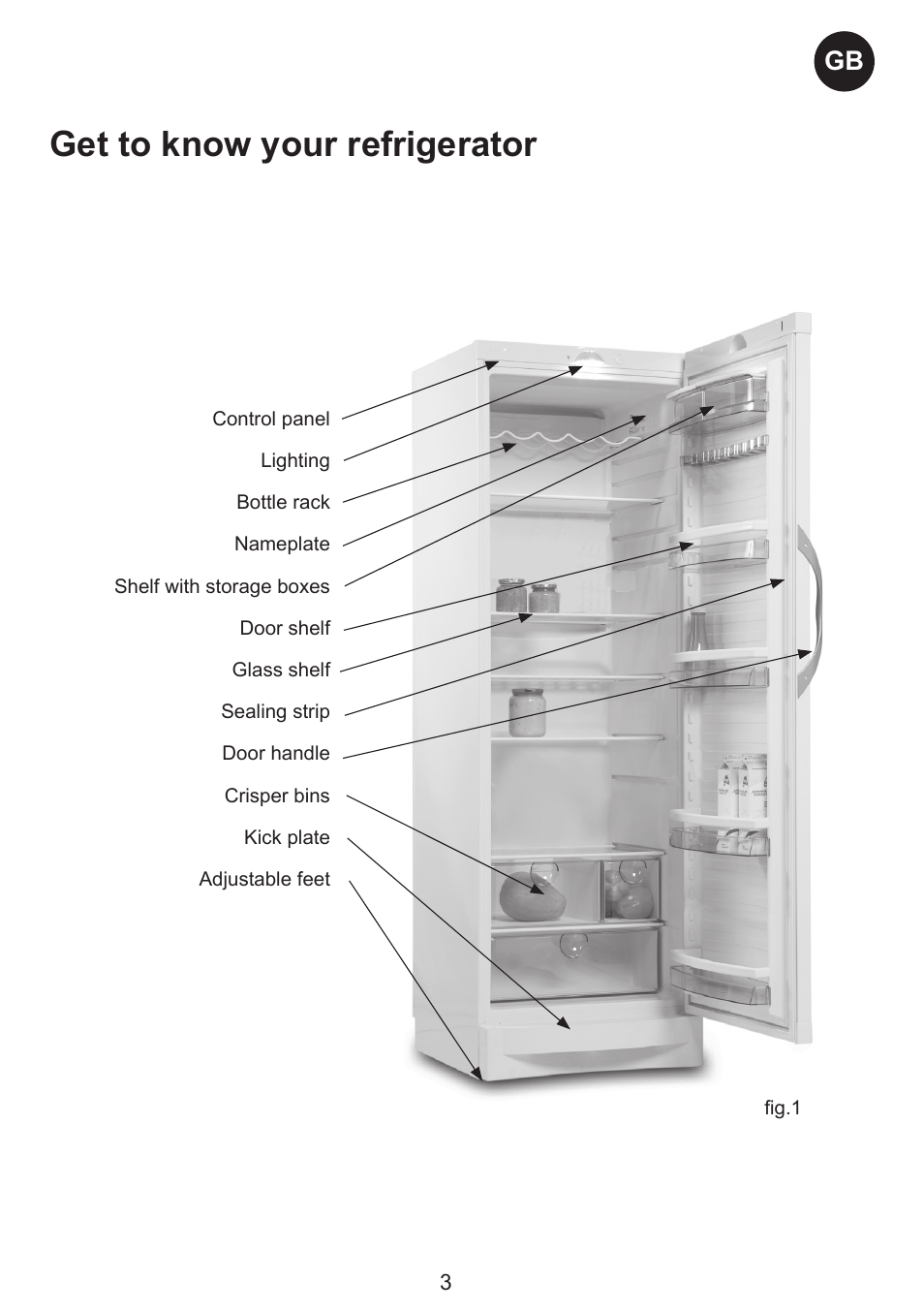 Get to know your refrigerator | Smeg SW Range User Manual | Page 3 / 14