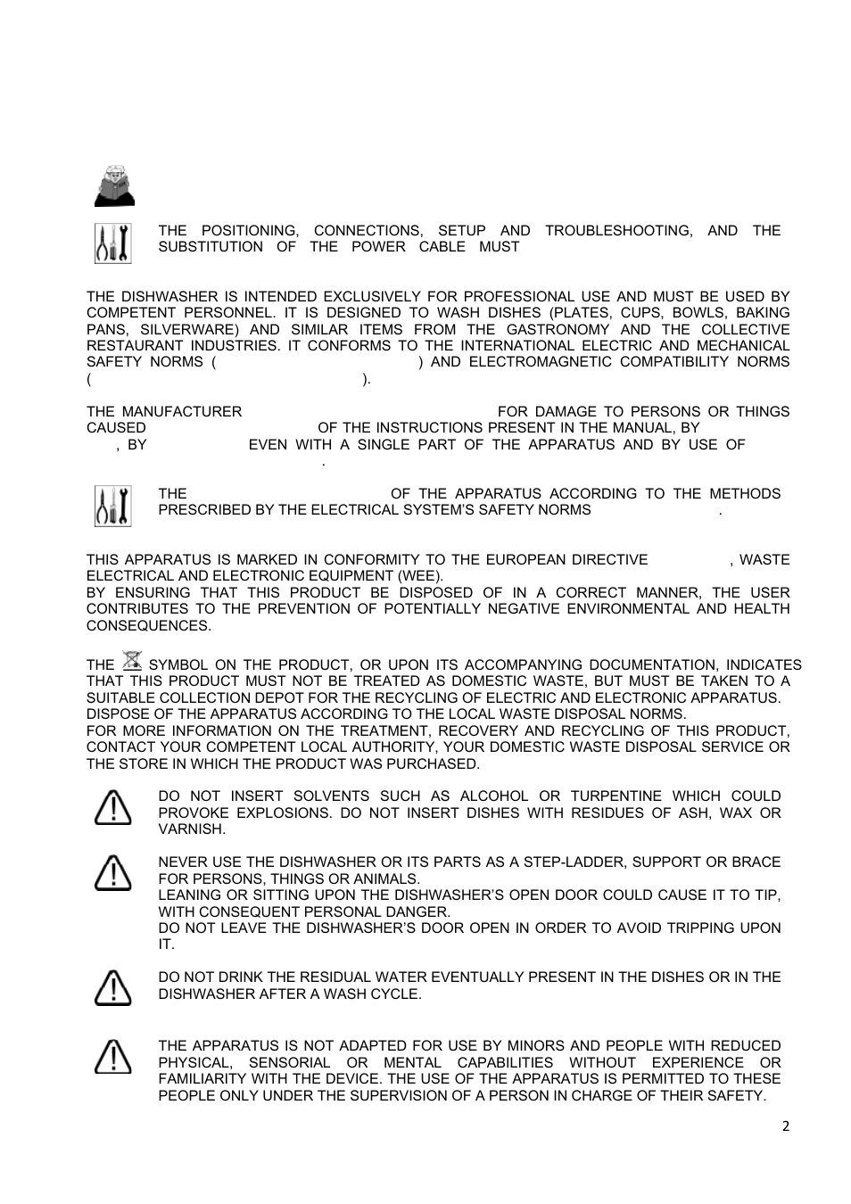 1 safety and usage instructions | Smeg CW400RSD User Manual | Page 3 / 33