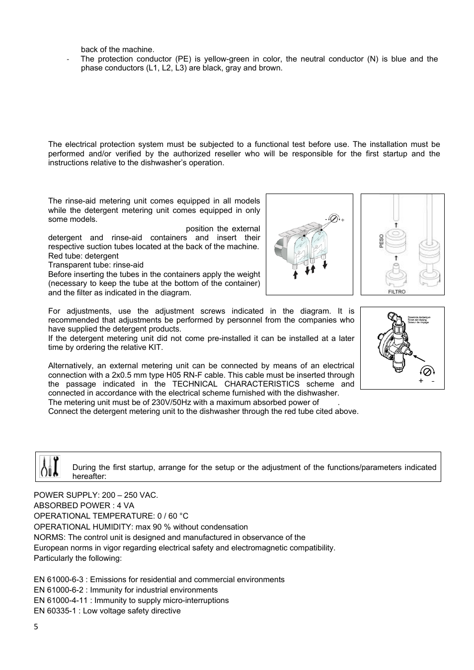 5 first startup | Smeg CW400RSD User Manual | Page 6 / 33