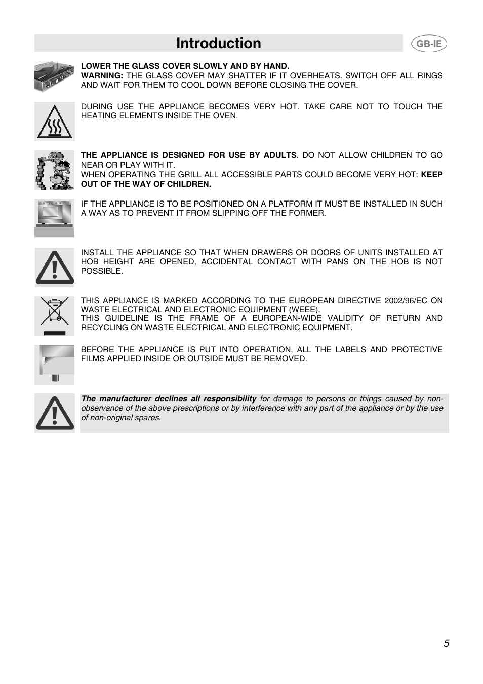 Introduction | Smeg SCB80GX User Manual | Page 3 / 24