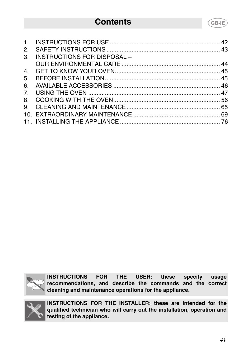 Smeg SCP111-1 User Manual | 38 pages