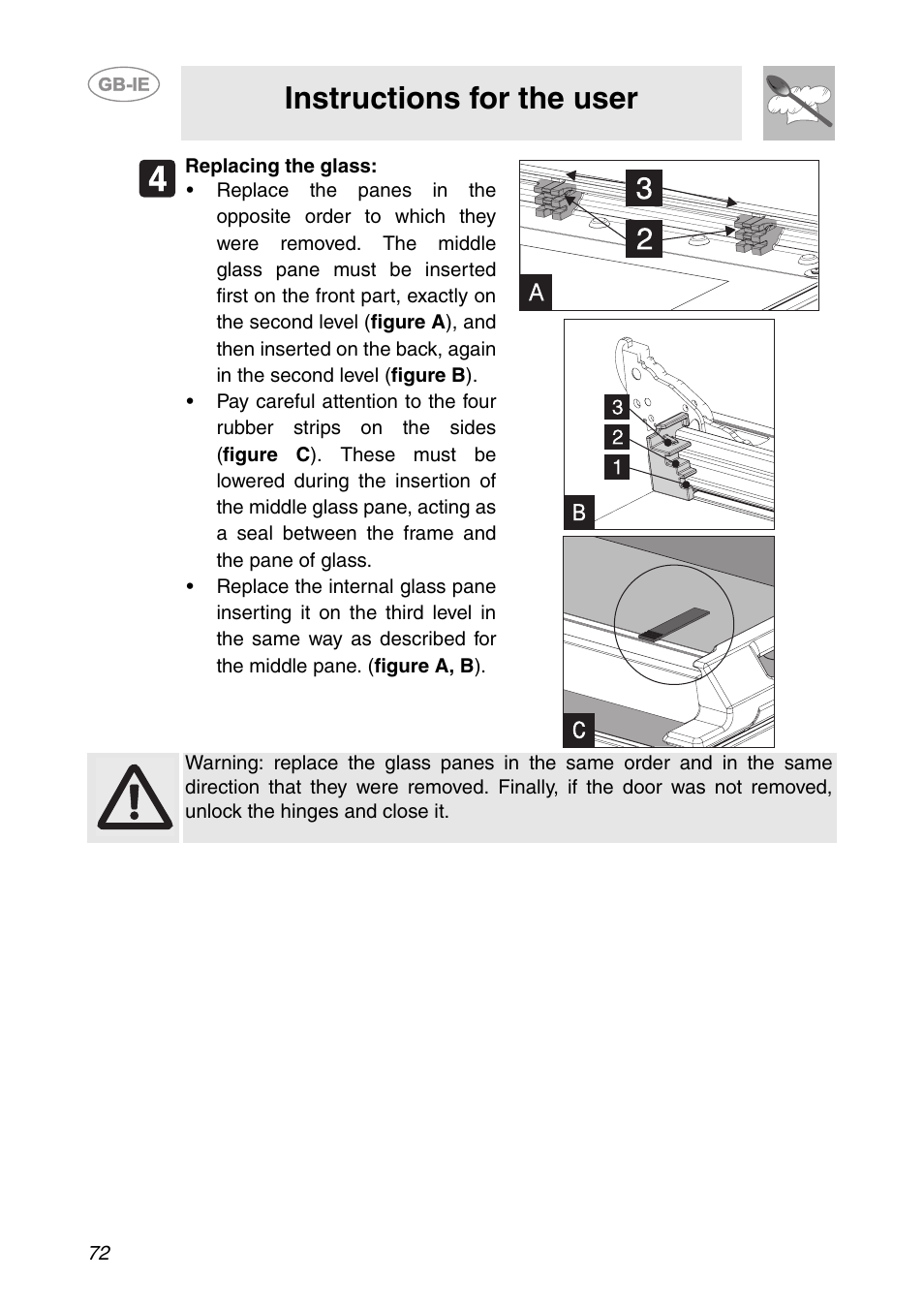 Instructions for the user | Smeg SCP111-1 User Manual | Page 32 / 38