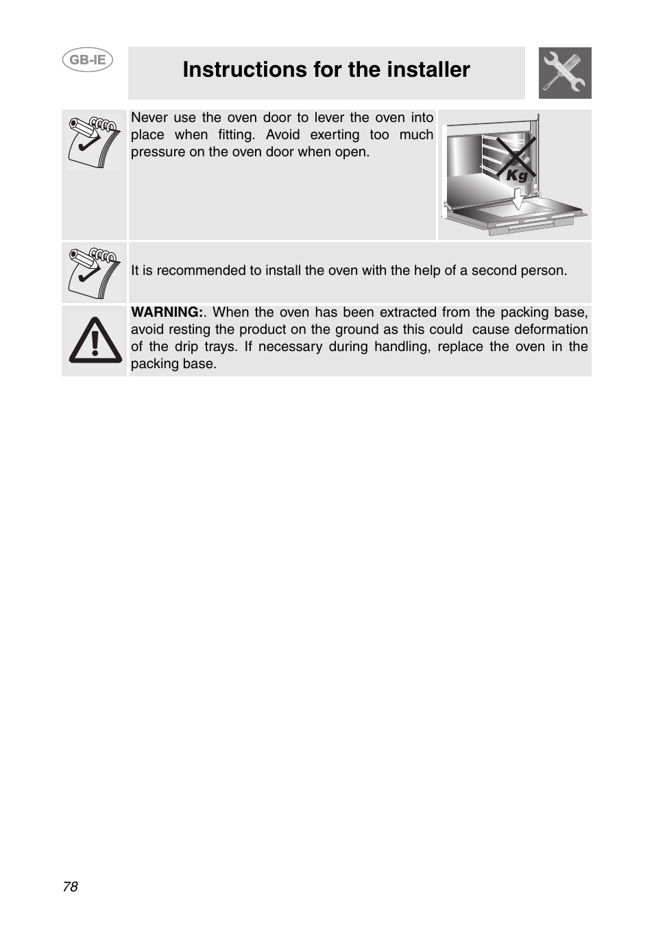 Instructions for the installer | Smeg SCP111-1 User Manual | Page 38 / 38