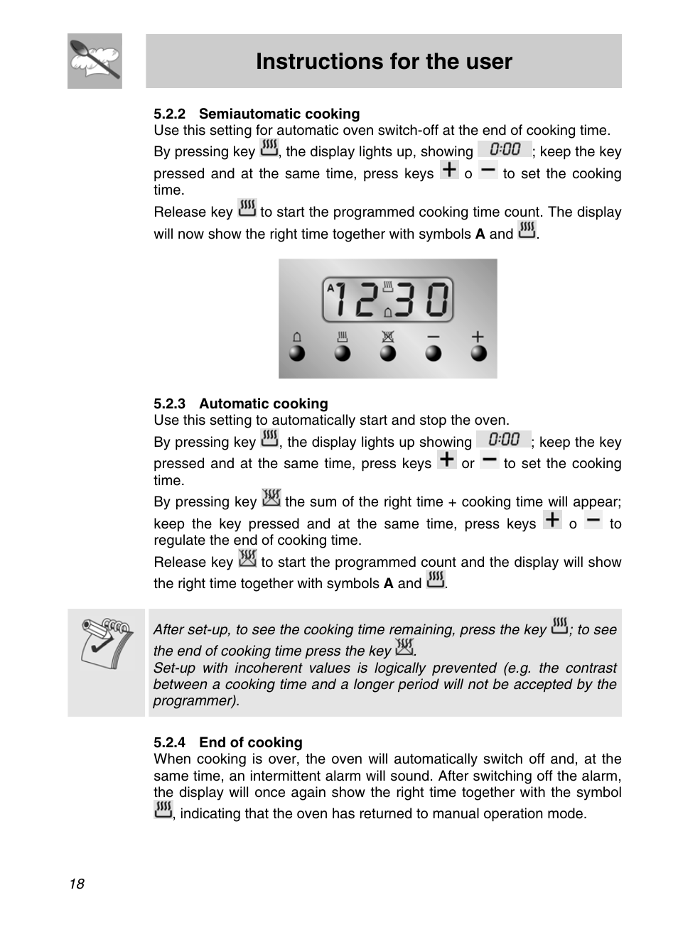 Instructions for the user | Smeg CSA19ID-6 User Manual | Page 16 / 32