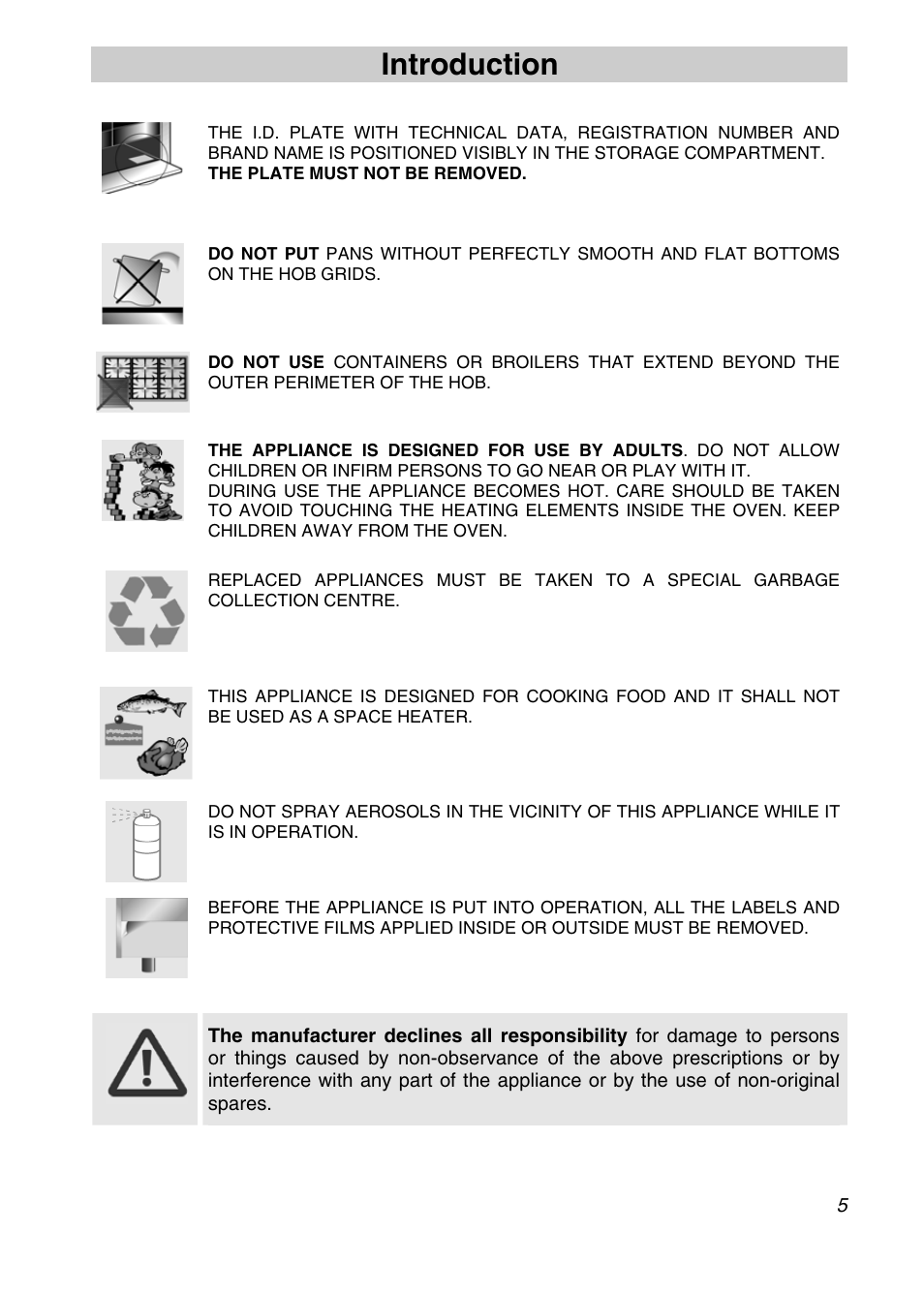 Introduction | Smeg CSA19ID-6 User Manual | Page 3 / 32