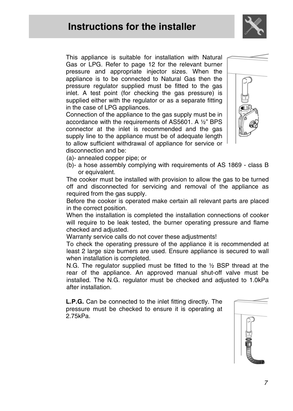 Instructions for the installer | Smeg CSA19ID-6 User Manual | Page 5 / 32