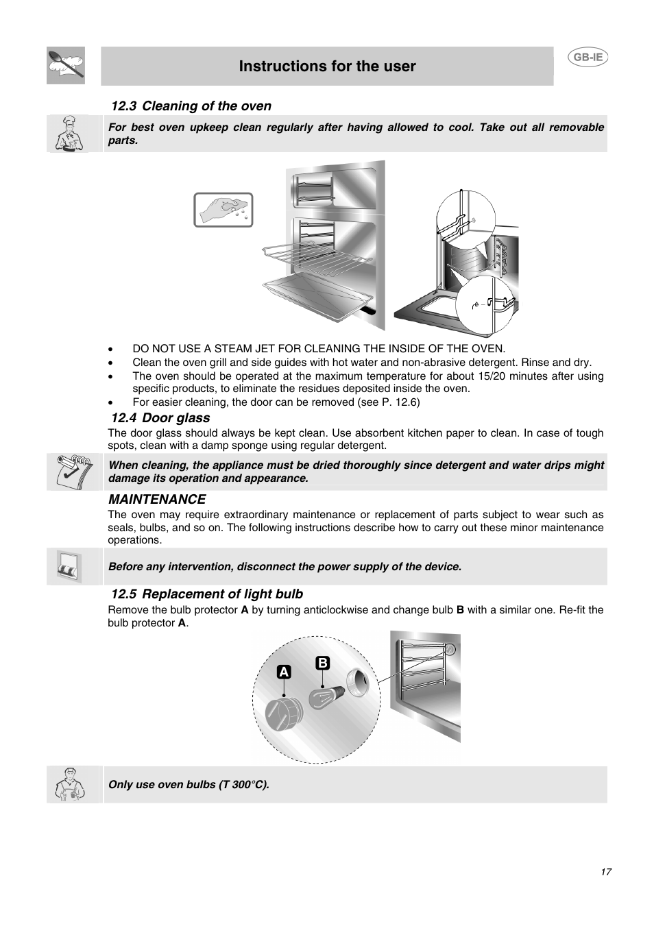 Instructions for the user | Smeg CC62MFX5 User Manual | Page 15 / 24