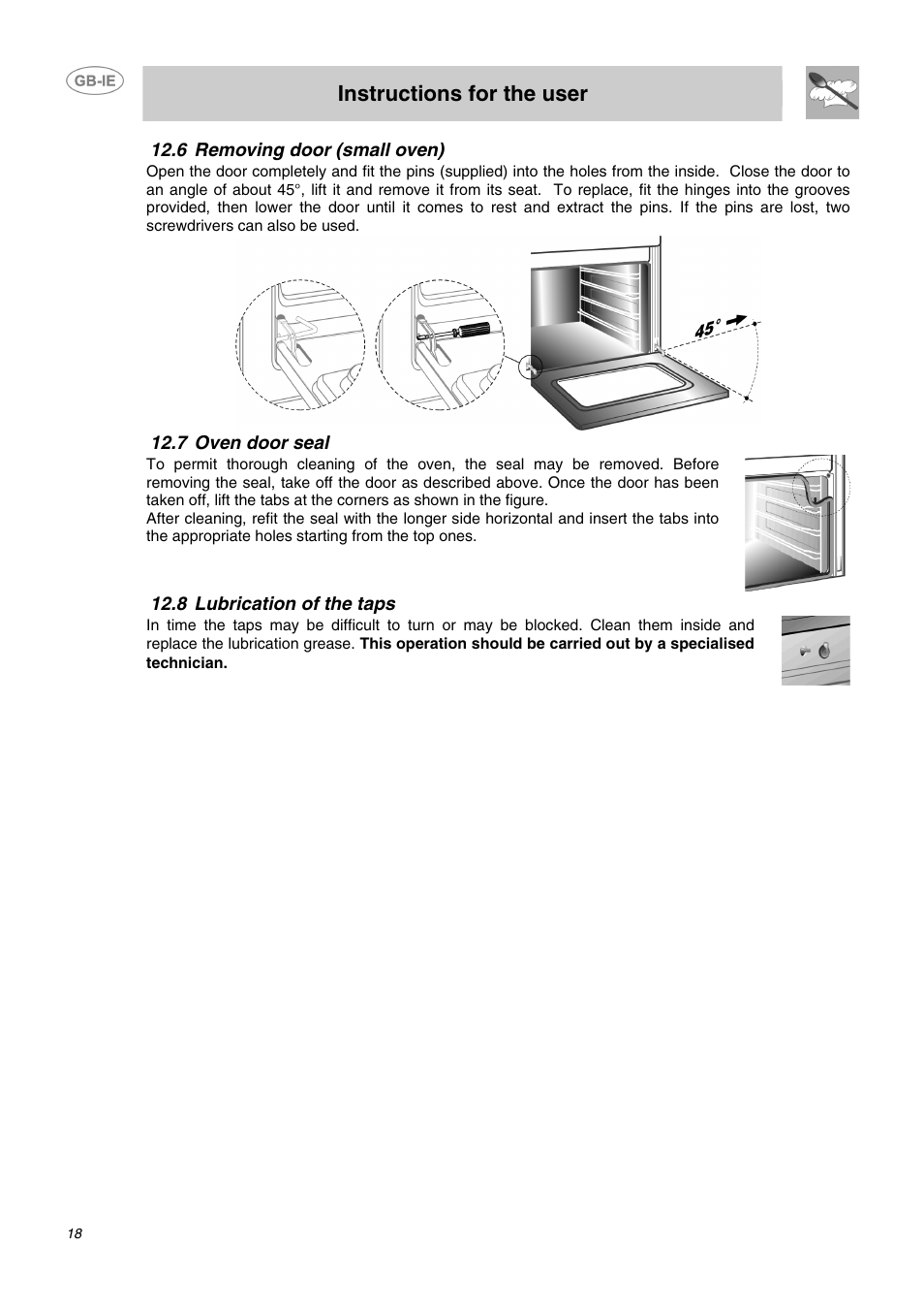 Instructions for the user | Smeg CC62MFX5 User Manual | Page 16 / 24