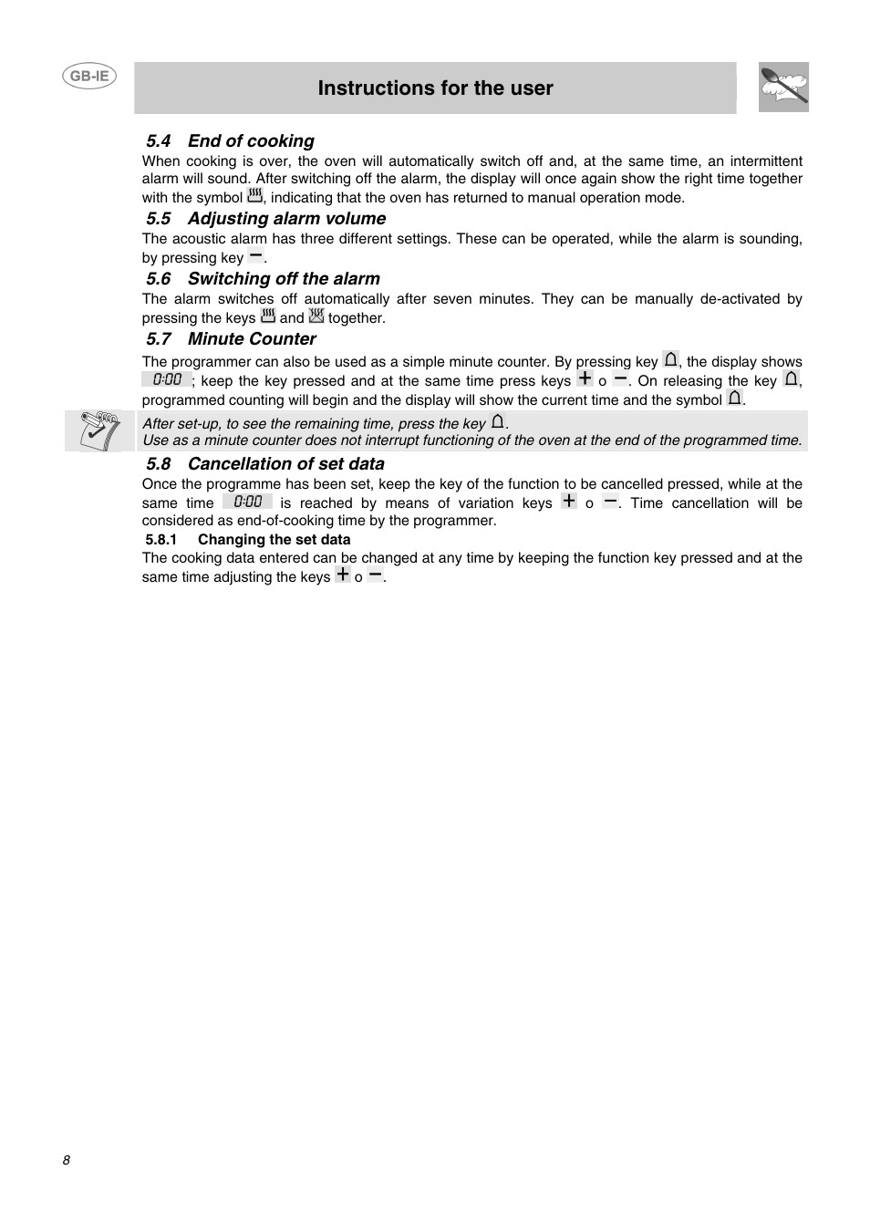 Instructions for the user | Smeg CC62MFX5 User Manual | Page 6 / 24