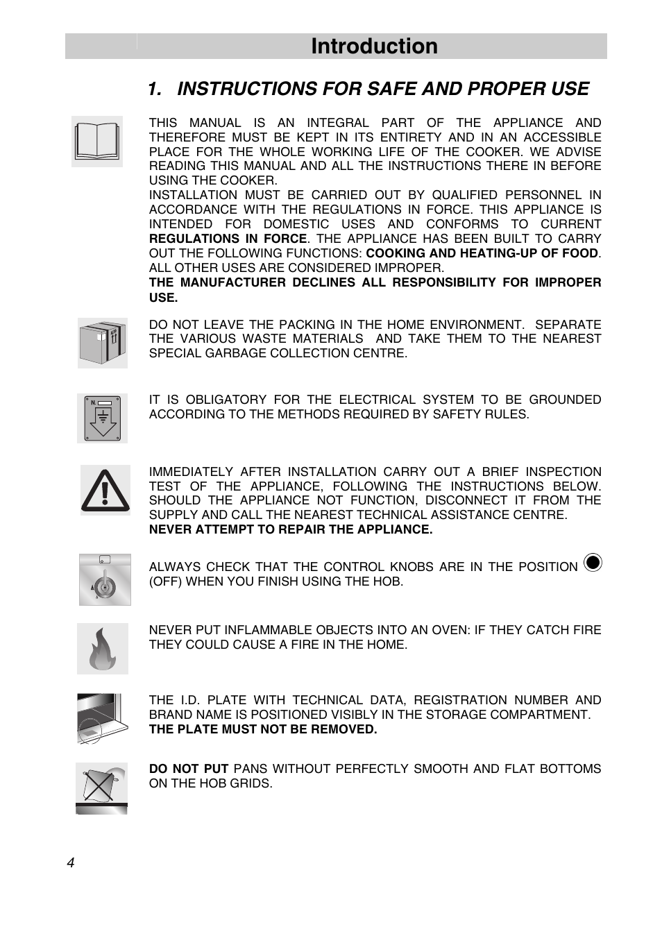 Instructions for safe and proper use, Introduction | Smeg SA9065XS User Manual | Page 2 / 36