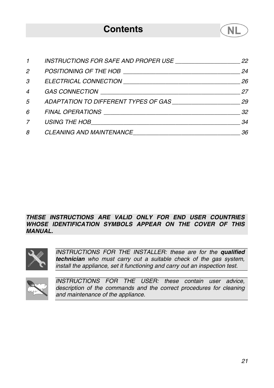 Smeg SNL574GH User Manual | 17 pages