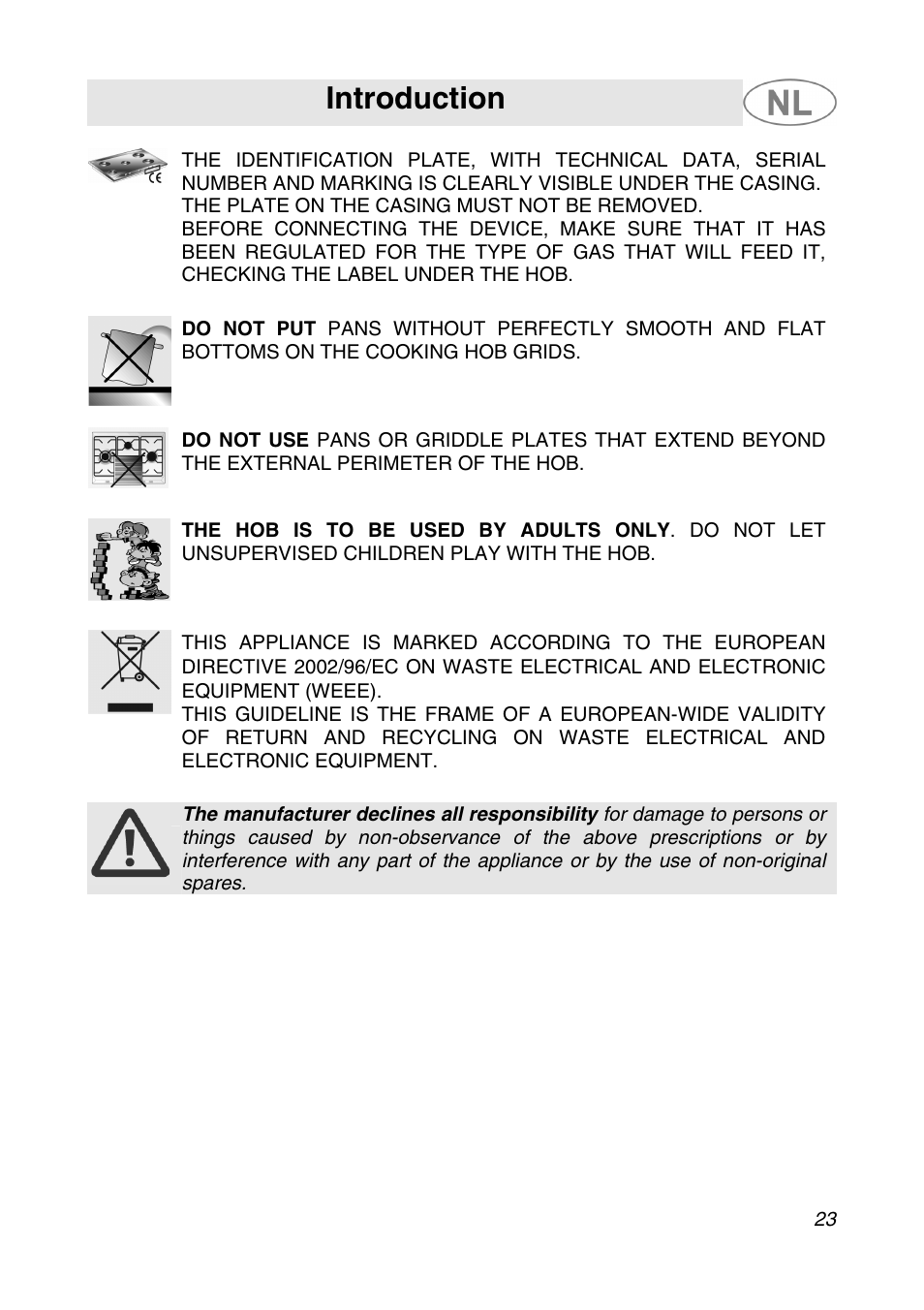 Introduction | Smeg SNL574GH User Manual | Page 3 / 17