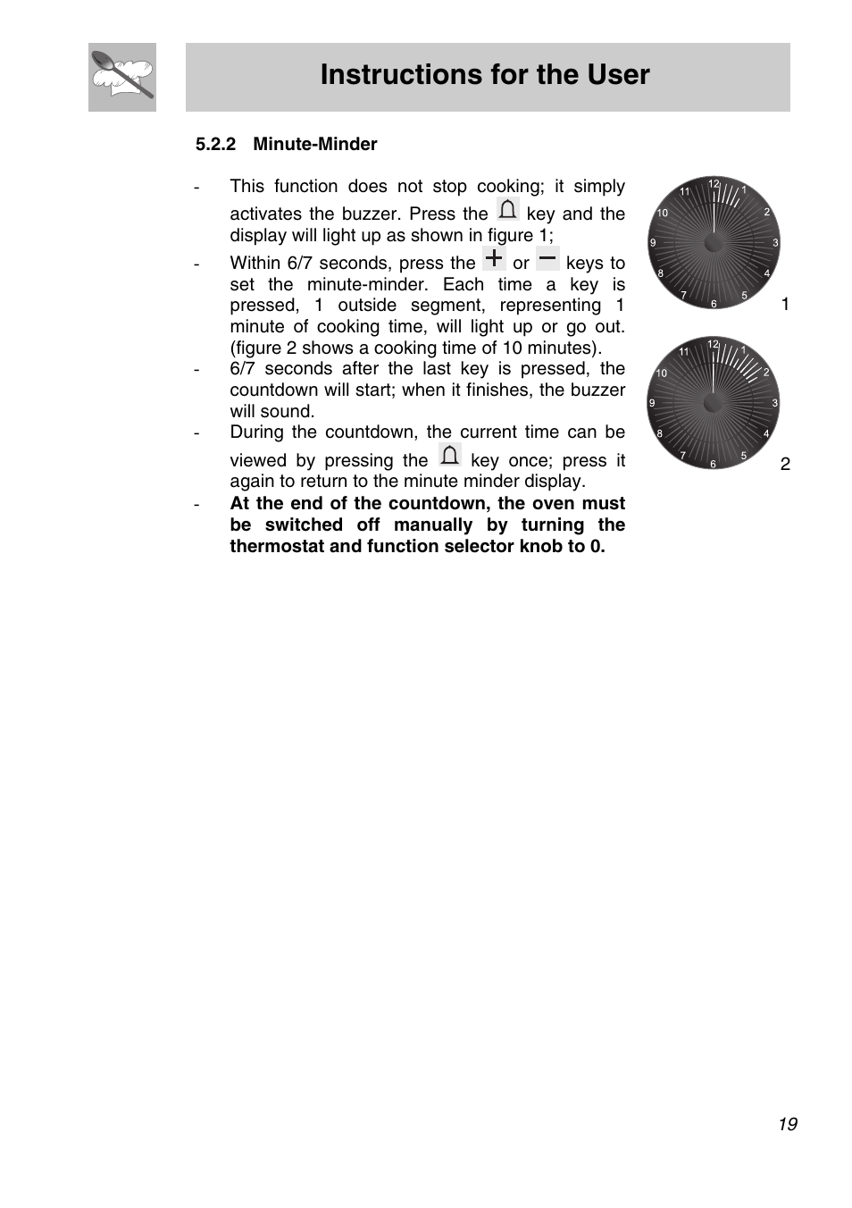 Minute-minder, Instructions for the user | Smeg A31X-6 User Manual | Page 17 / 40