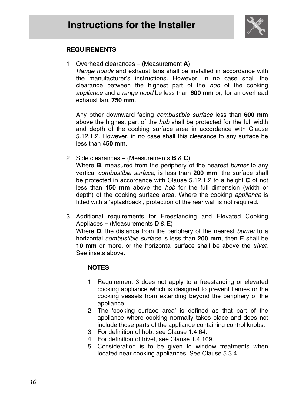 Instructions for the installer | Smeg A31X-6 User Manual | Page 8 / 40