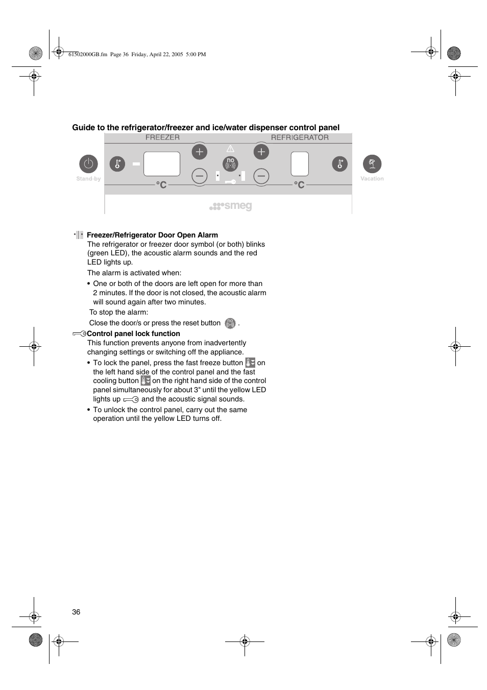 Smeg American Style Fridge Freezer FA550X User Manual | Page 9 / 37