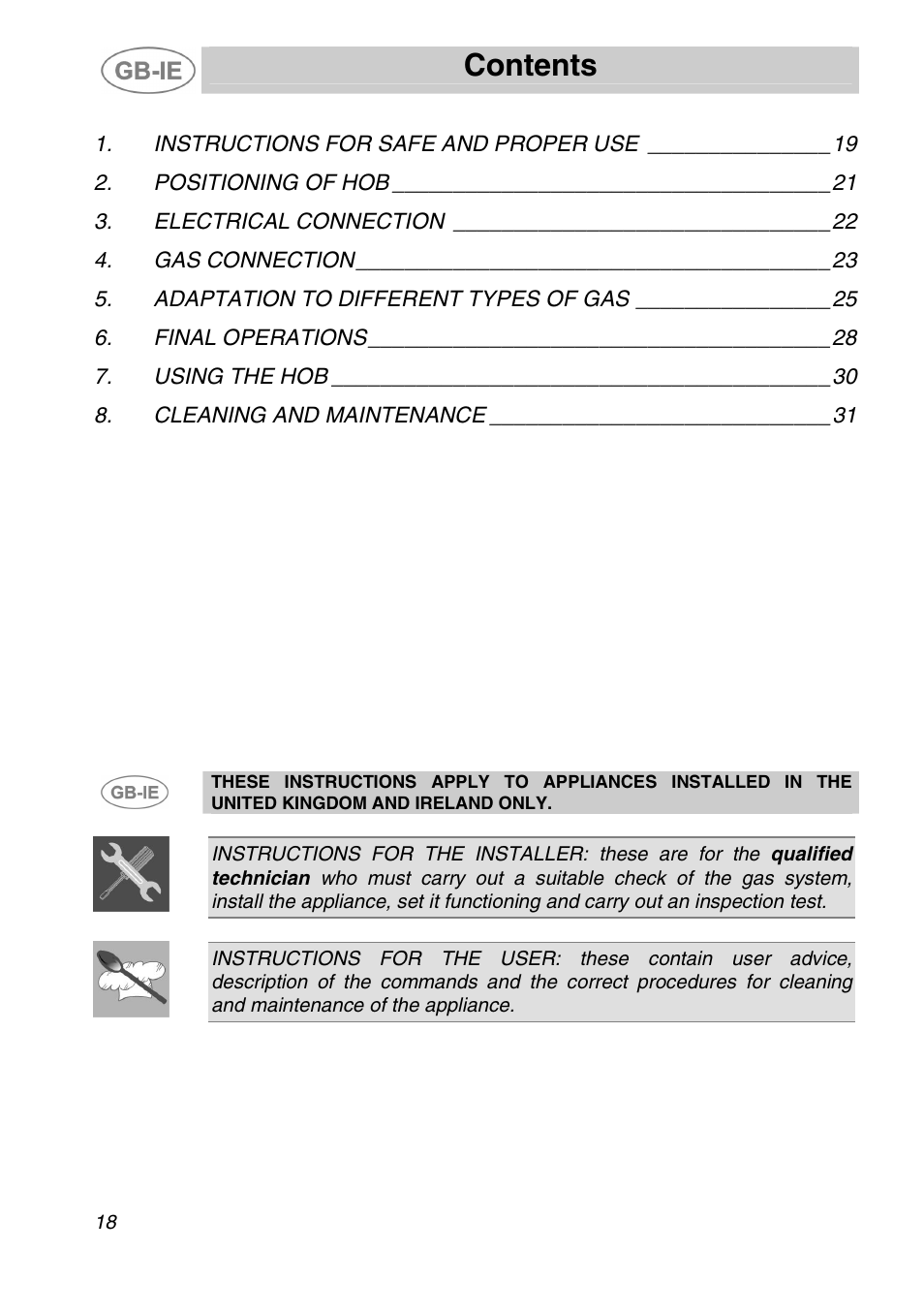 Smeg ER12550NL User Manual | 15 pages