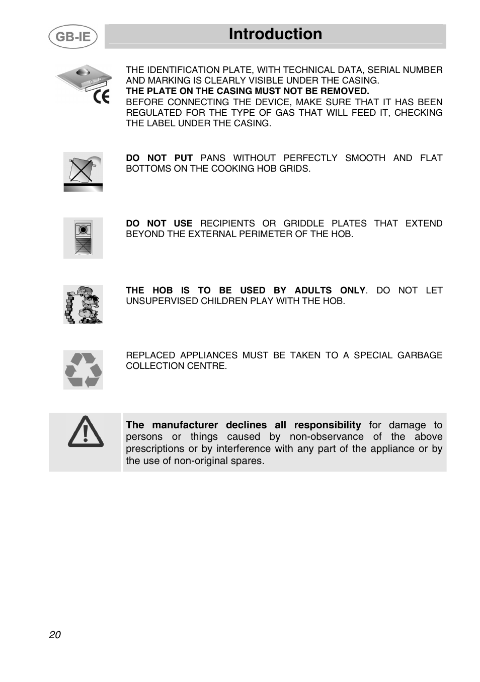 Introduction | Smeg ER12550NL User Manual | Page 3 / 15