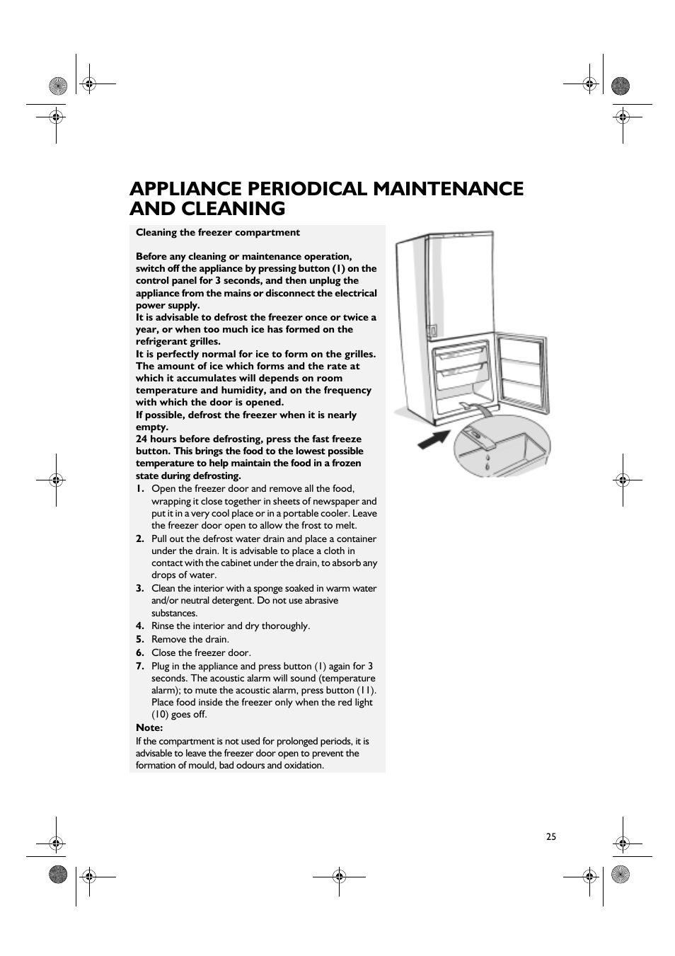 Appliance periodical maintenance and cleaning | Smeg CR328APZD User Manual | Page 10 / 15