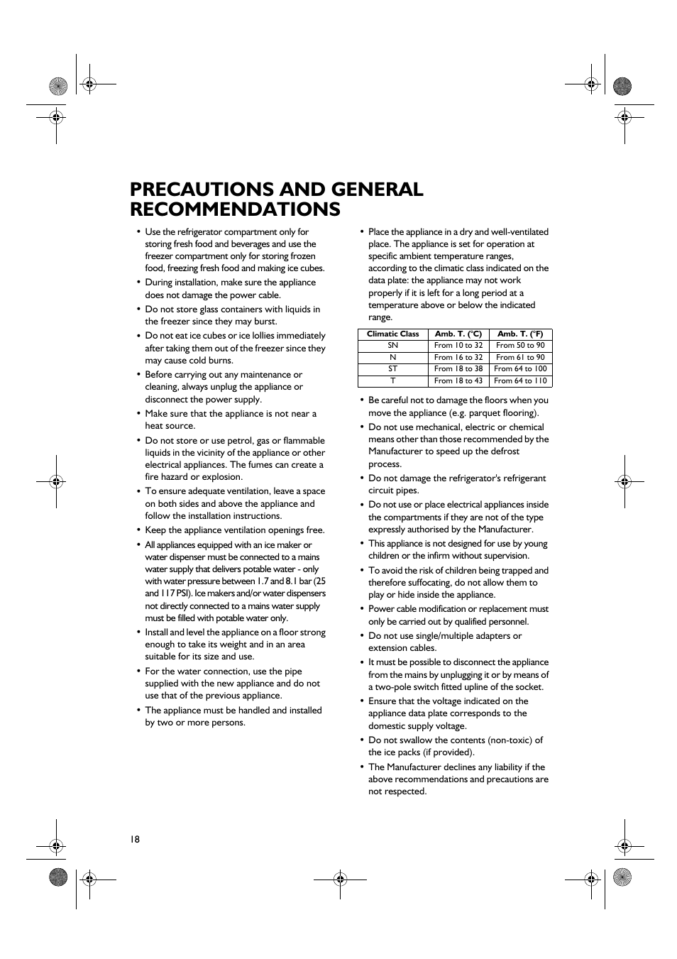 Precautions and general recommendations | Smeg CR328APZD User Manual | Page 3 / 15