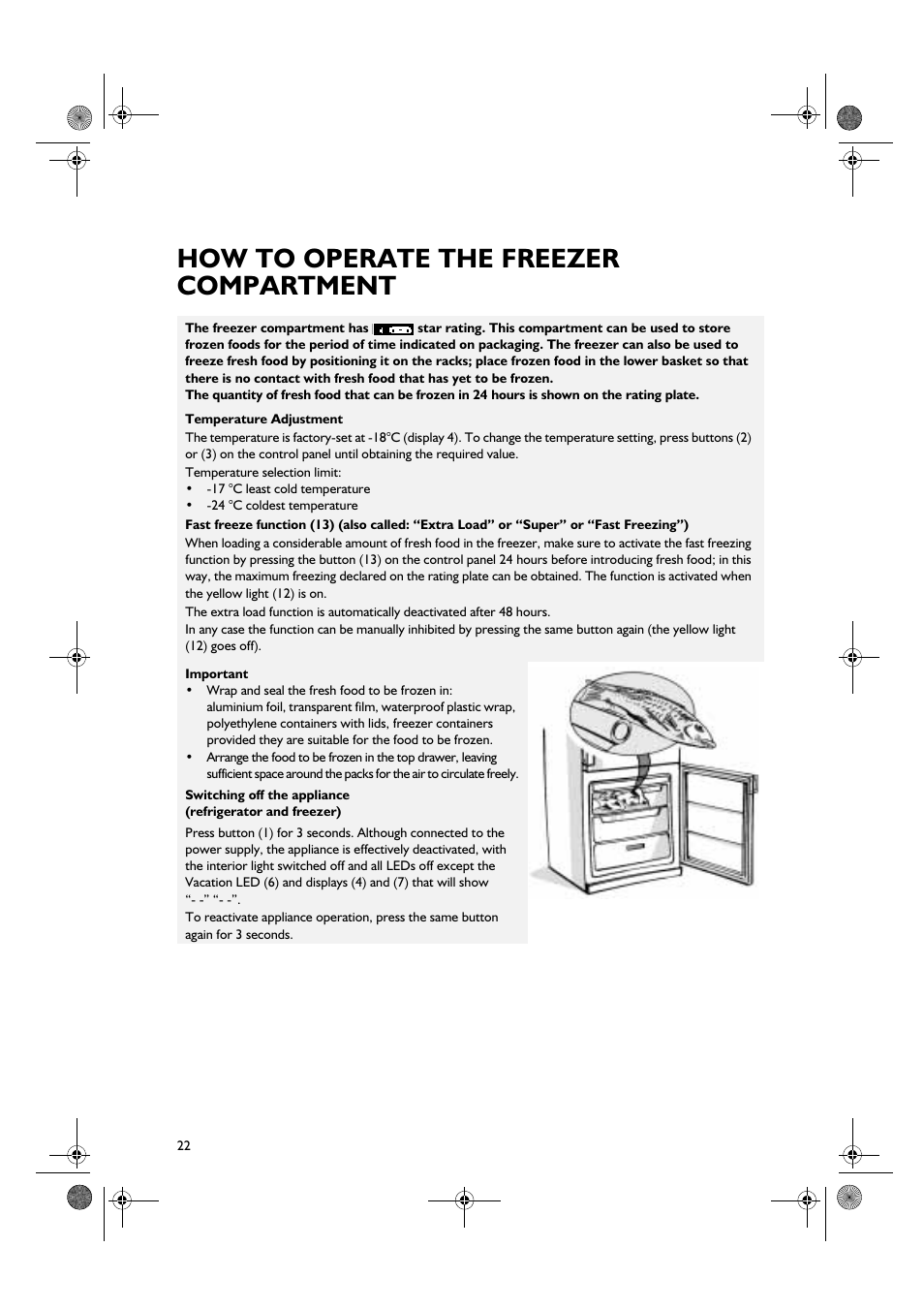 How to operate the freezer compartment | Smeg CR328APZD User Manual | Page 7 / 15