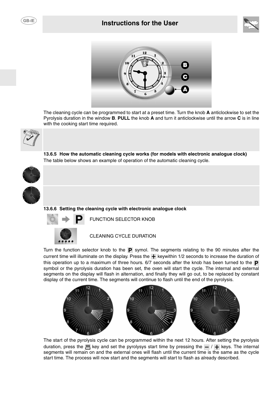 Instructions for the user | Smeg FP130N User Manual | Page 23 / 27