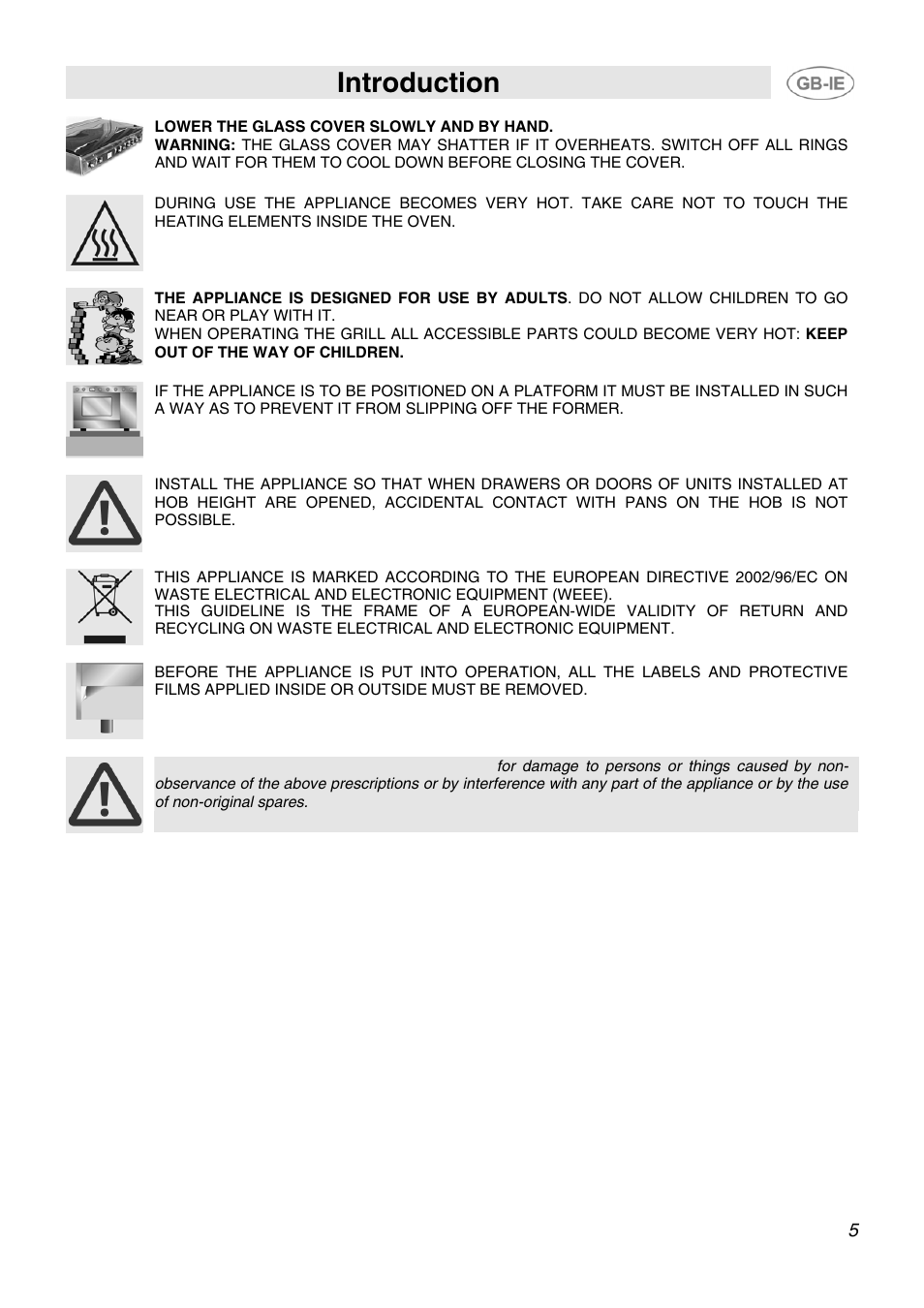 Introduction | Smeg SCB60MFX5 User Manual | Page 3 / 28