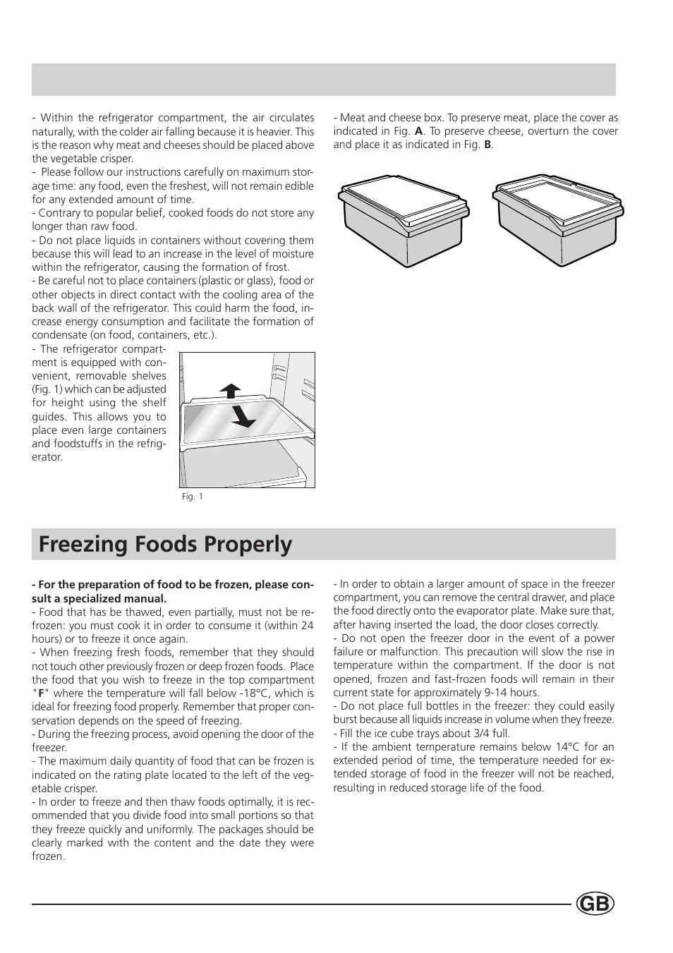 Freezing foods properly | Smeg CR330A User Manual | Page 15 / 61