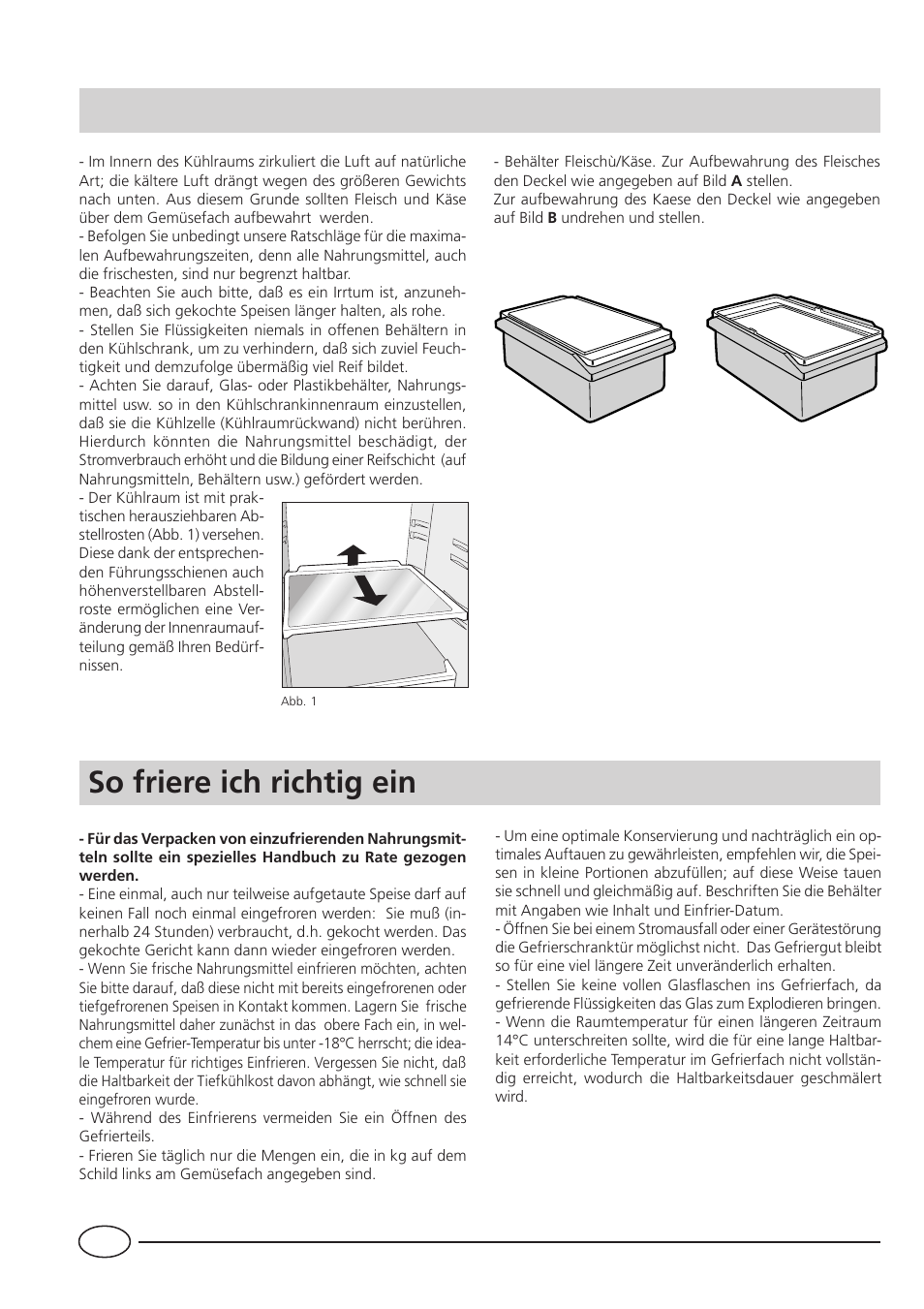 So friere ich richtig ein | Smeg CR330A User Manual | Page 34 / 61
