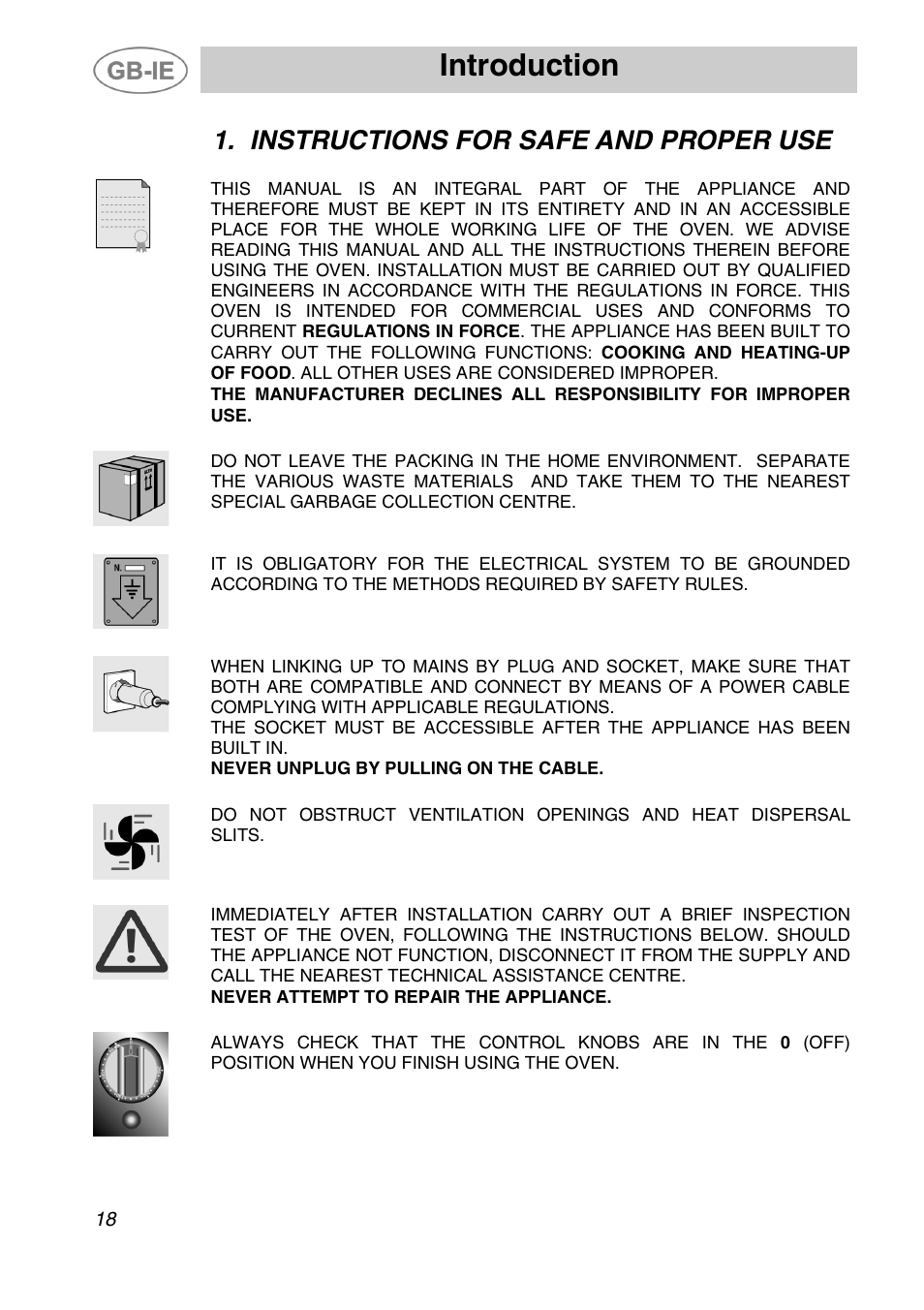 Introduction, Instructions for safe and proper use | Smeg ALFA200X User Manual | Page 2 / 14