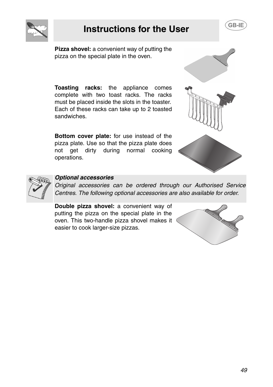 Instructions for the user | Smeg SE995XT-5 User Manual | Page 17 / 30