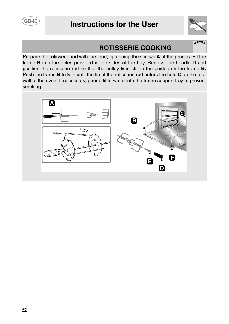 Instructions for the user | Smeg SE995XT-5 User Manual | Page 20 / 30