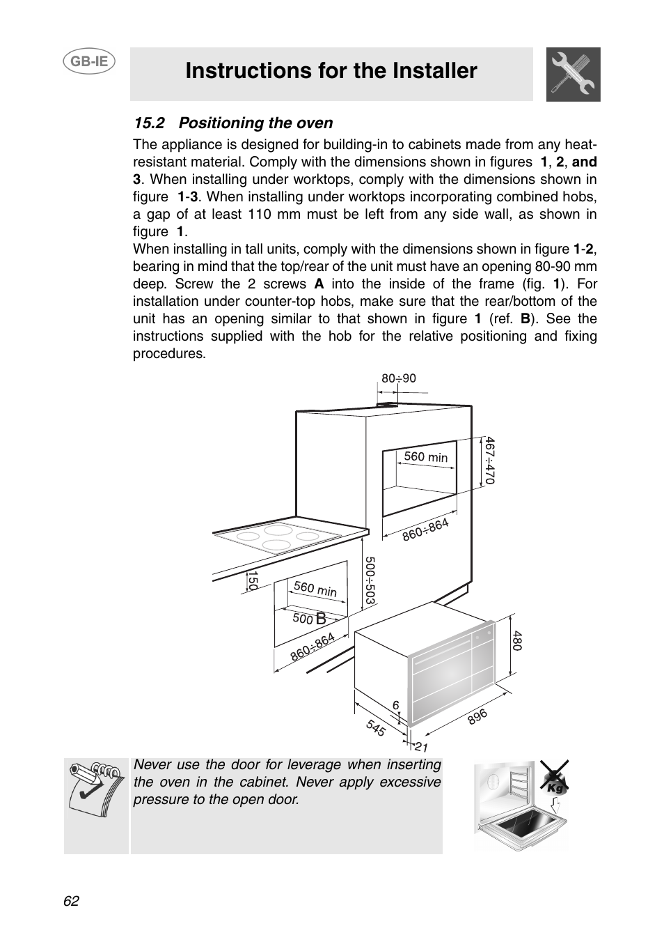 2 positioning the oven, Instructions for the installer | Smeg SE995XT-5 User Manual | Page 30 / 30