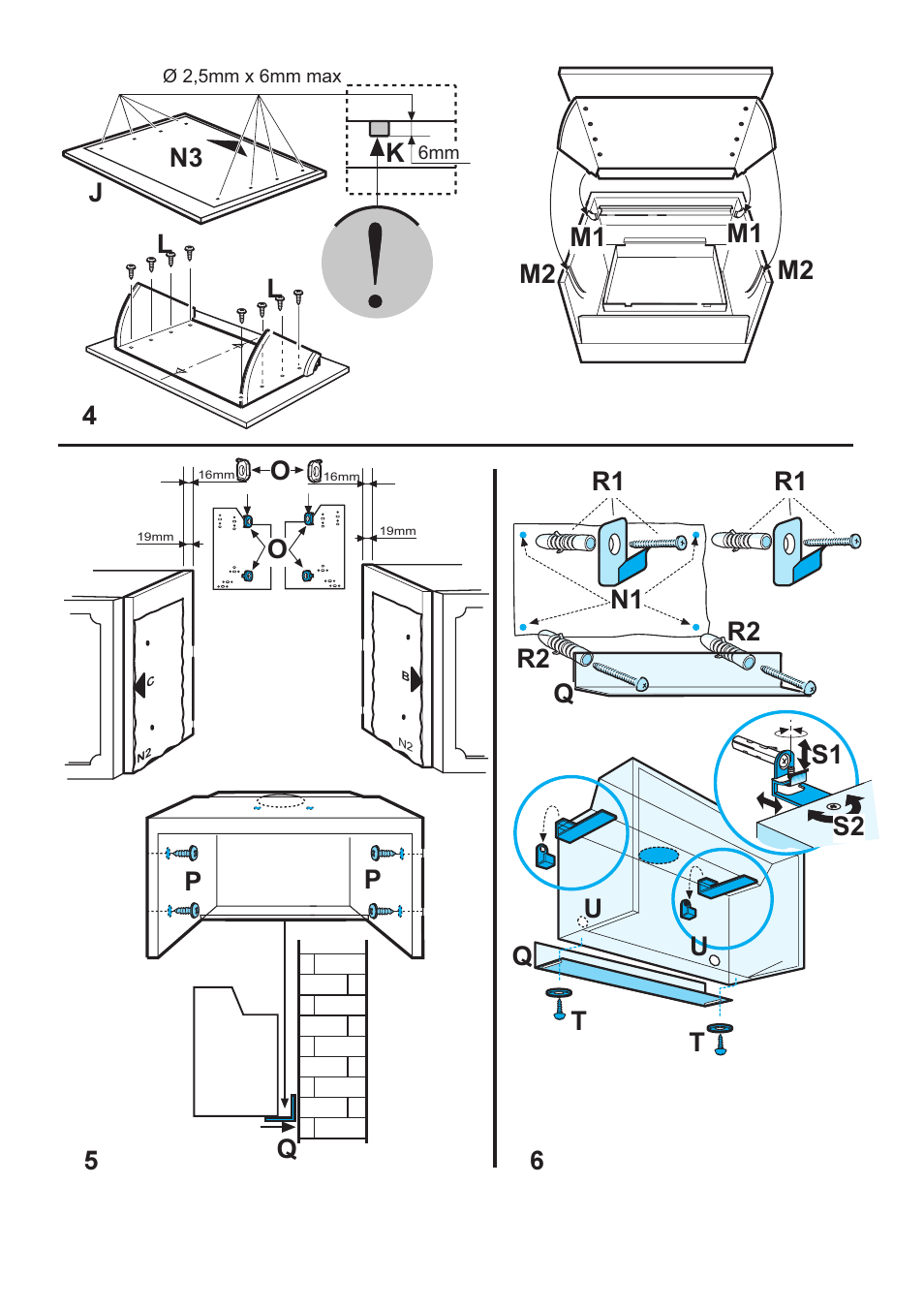 Pq m1 m1 m2 m2 | Smeg KSEI60S User Manual | Page 3 / 20