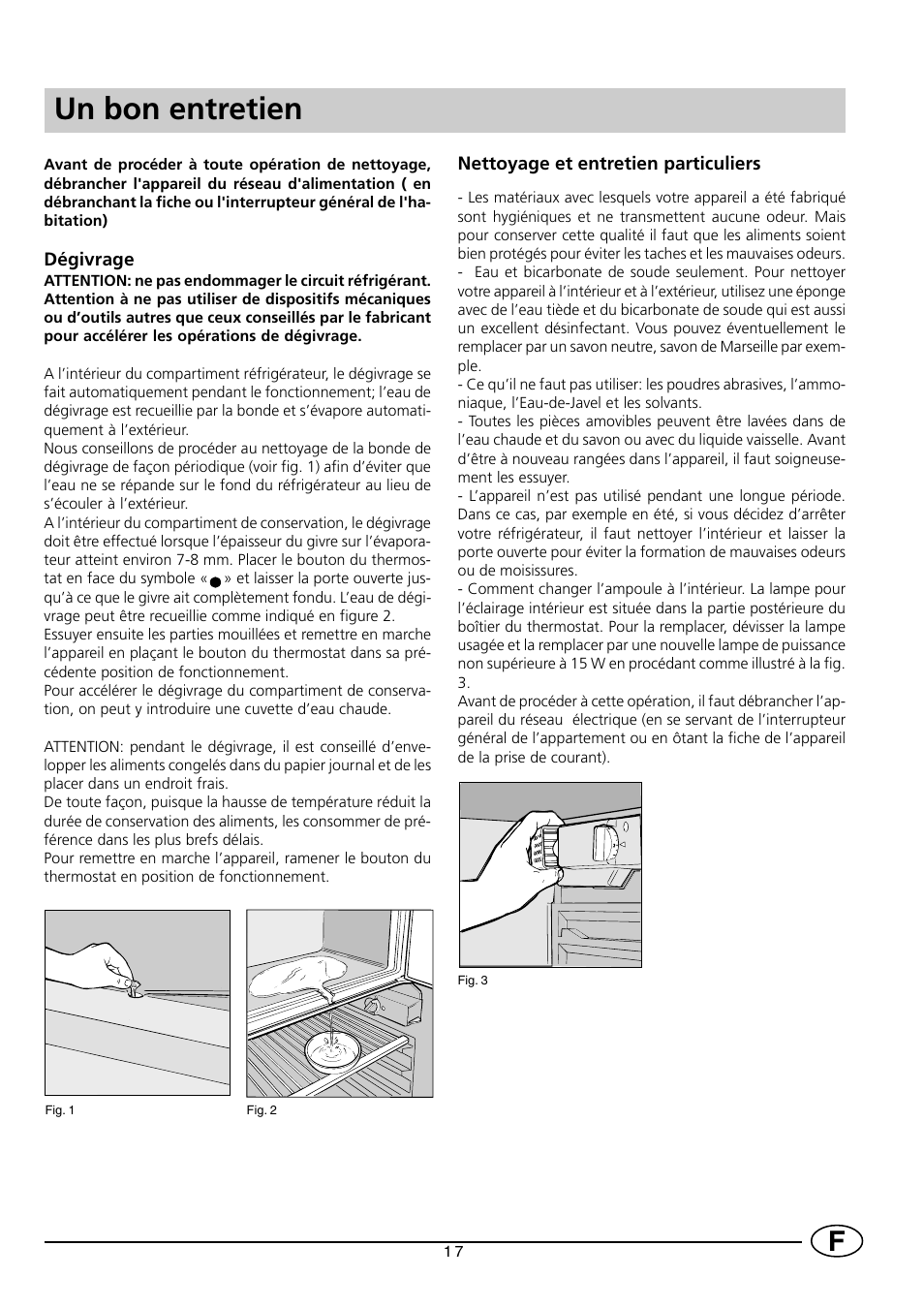 Un bon entretien | Smeg FR150A User Manual | Page 19 / 37