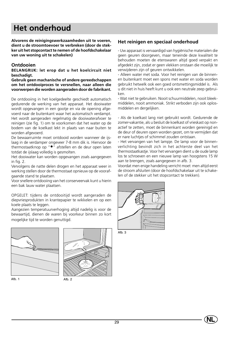 Het onderhoud | Smeg FR150A User Manual | Page 31 / 37