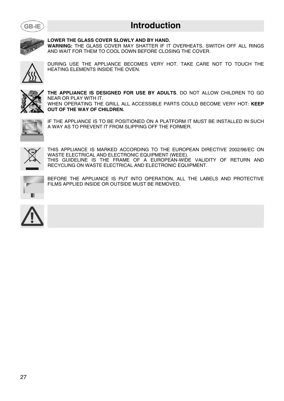 Introduction | Smeg JGB95XD1S User Manual | Page 3 / 27