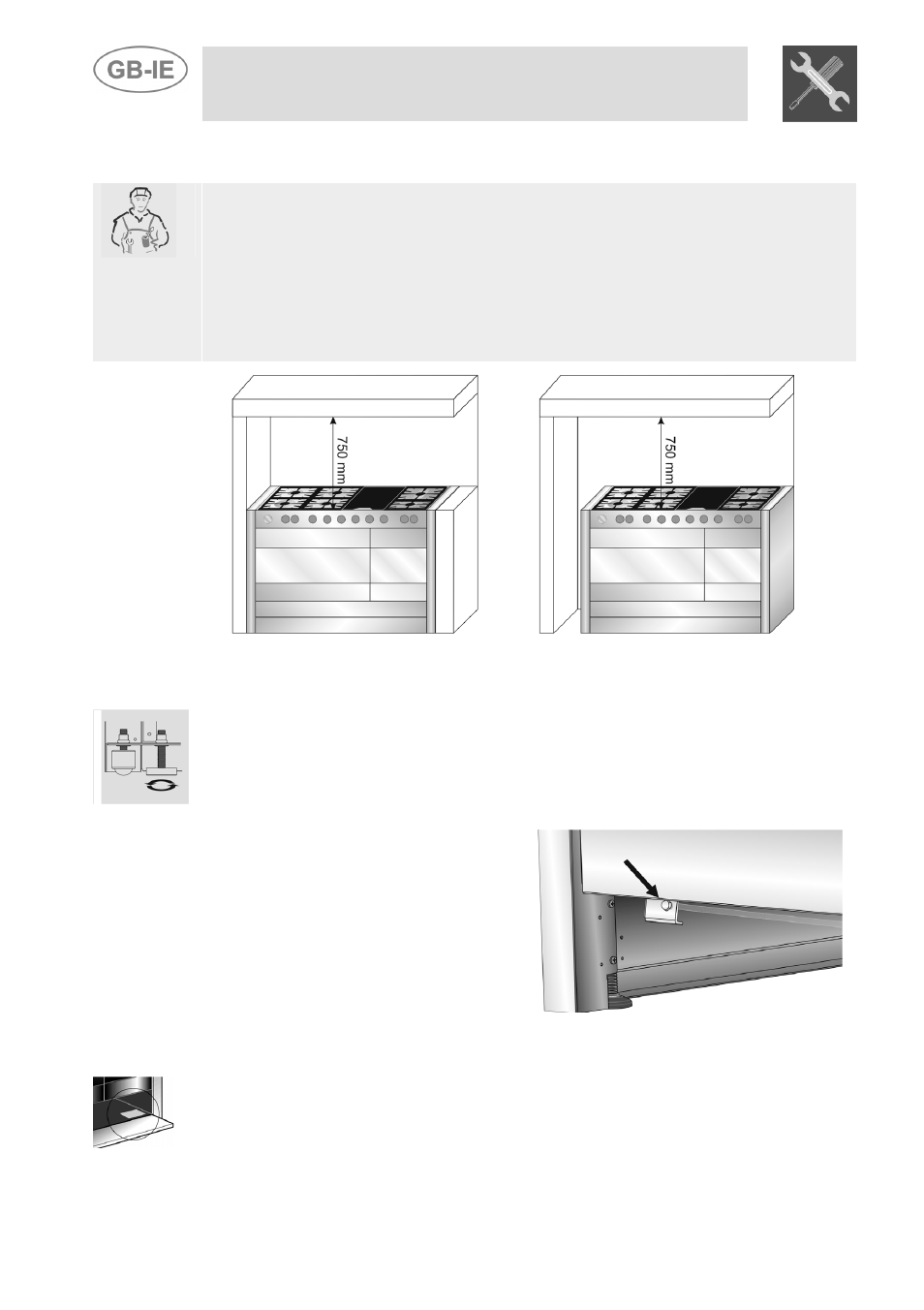 Installation of the appliance, Positioning and levelling of the appliance, Electrical connection | Instructions for the installer, 1 positioning and levelling of the appliance, 2 electrical connection | Smeg Dual Fuel Cooker A3-5 User Manual | Page 4 / 36