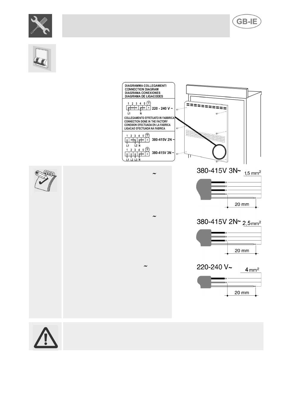 Instructions for the installer | Smeg Dual Fuel Cooker A3-5 User Manual | Page 5 / 36