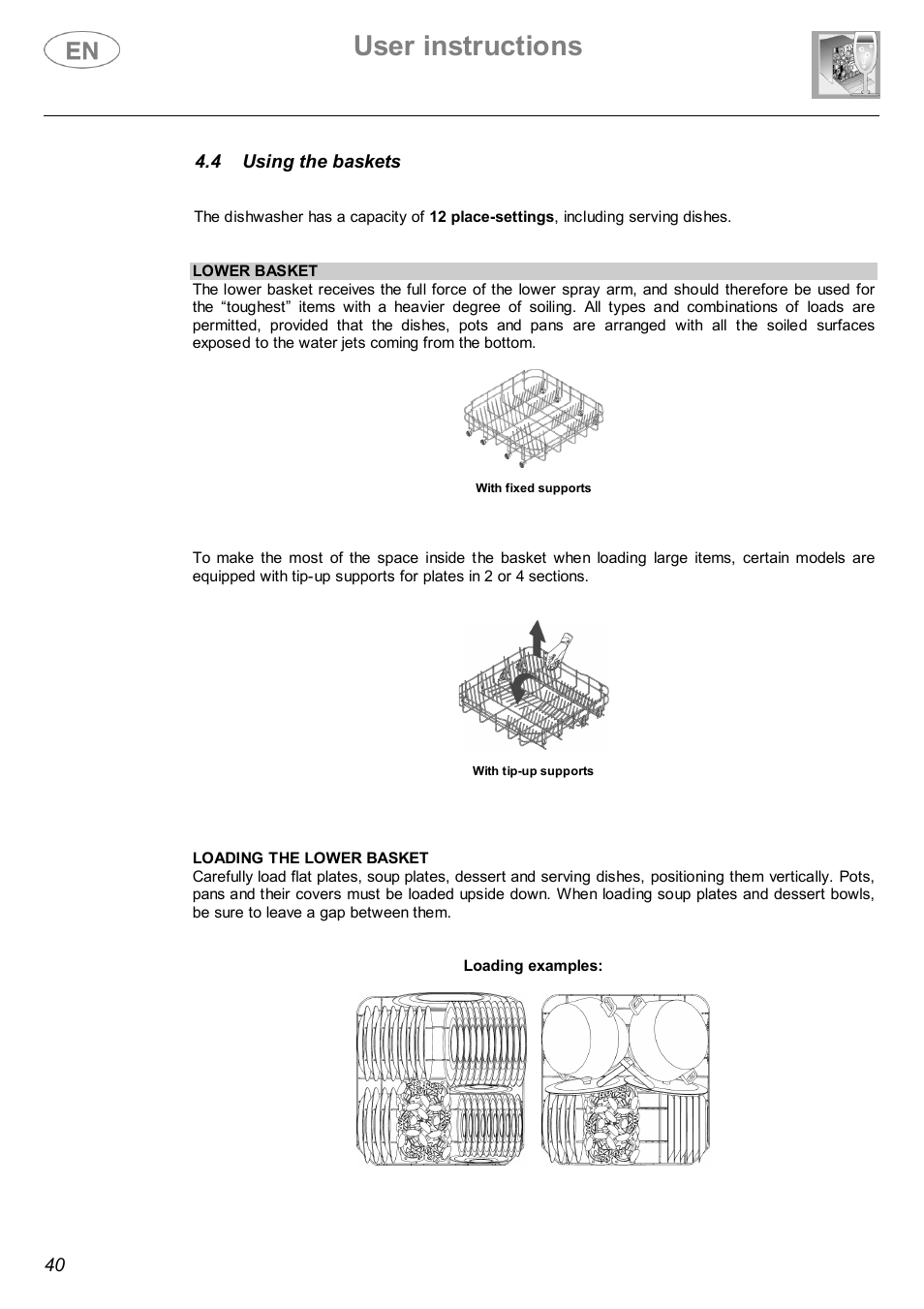 User instructions | Smeg CSE66-I User Manual | Page 19 / 27