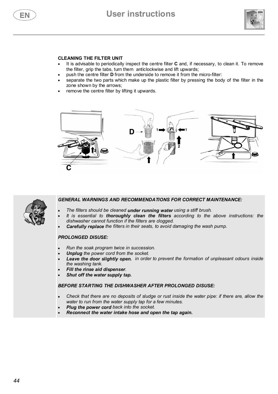 User instructions | Smeg CSE66-I User Manual | Page 23 / 27