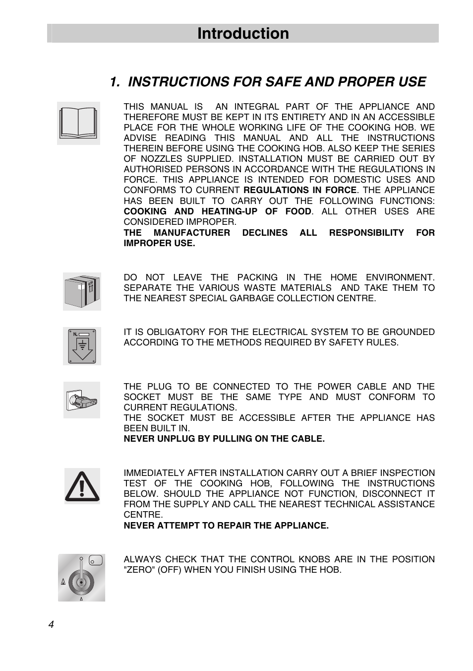 Instructions for safe and proper use, Introduction | Smeg CIR60X User Manual | Page 2 / 24